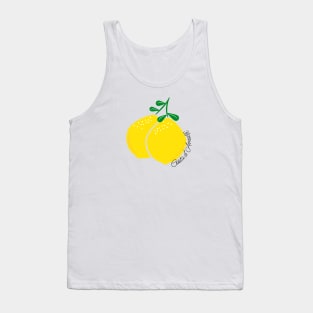 Costa D'Amalfi Zest: Vibrant Lemon Illustration Tank Top